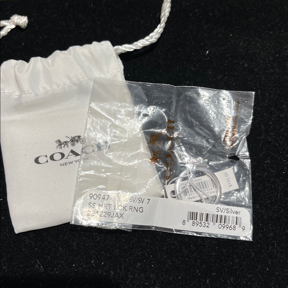 Coach Sterling Silver Heart Locket Ring - Picture 2 of 6